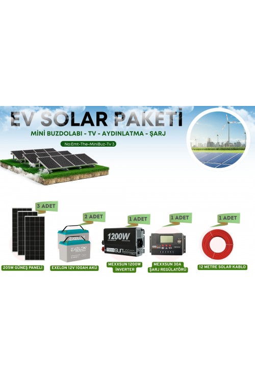 Güneş Enerji Paketi Yaz Kış Kullanım Solar Paket